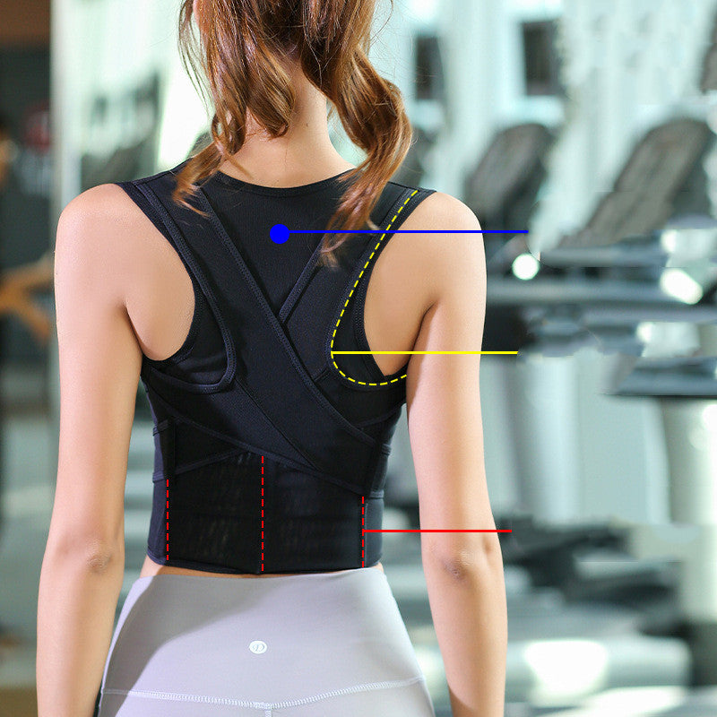 Anti Hunchback Support - back view with measurement guide